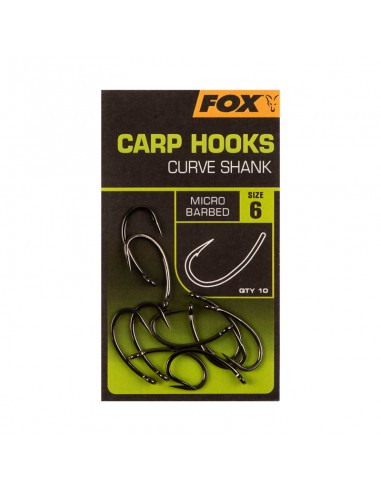 carp hooks curve shank size 6