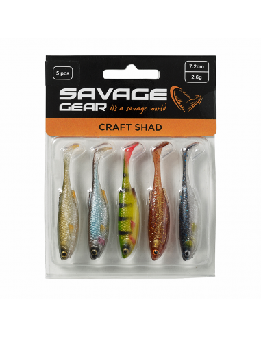 CRAFT SHAD 7.2CM 2.6G CLEAR WATER MIX 5PCS